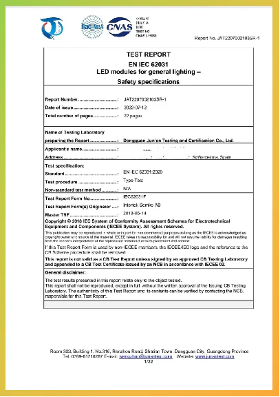 IEC 62031 检测报告